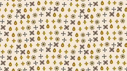 Seamless pattern with fleur de lis and abstract motifs © arumana