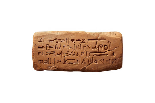 Ancient cuneiform writing on a clay tablet