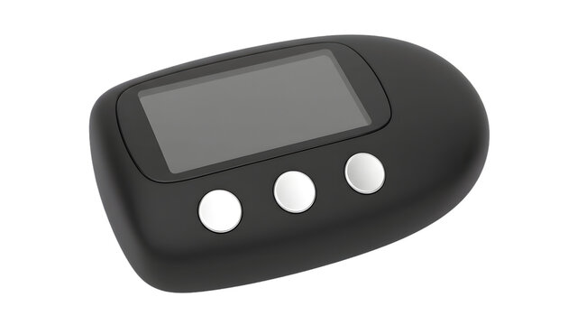 portable electronic control device with digital display and physical buttons for product interface concepts, smart equipment, technical systems, industrial controls and modern consumer electronics