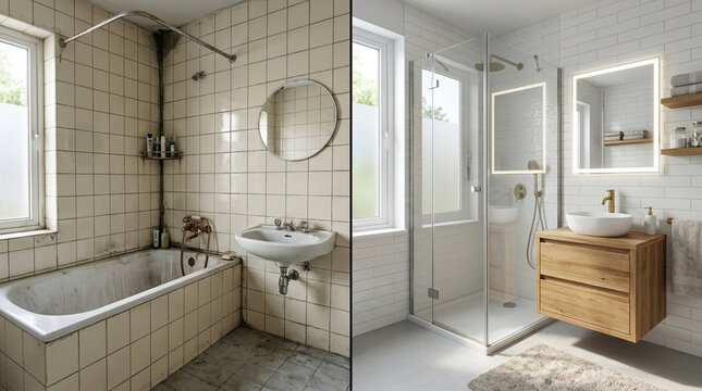 Bathroom Renovation: Old vs New, Before and After Transformation