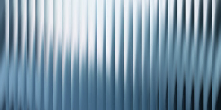 Vertical metallic ribbed texture with soft blue gradients and bright light reflections