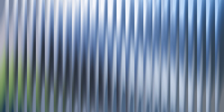 Vertical metallic ribbed texture with soft blue and green gradient light reflections