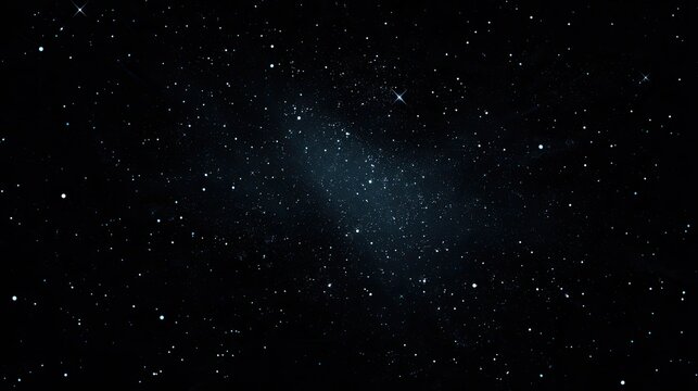 Vast Cosmic Universe with Stars and Nebulae in Deep Space Against Black Background