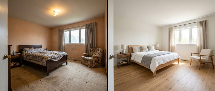 Bedroom Renovation Before and After: Dated to Modern Makeover