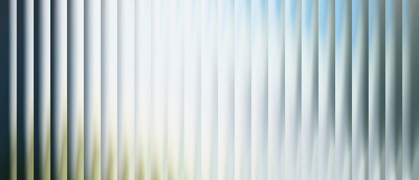 Vertical blinds with soft blurred light filtering through, abstract window background