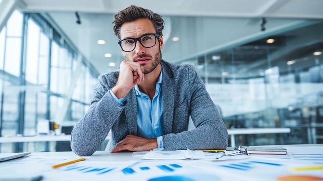 Business leader planning corporate investment strategy