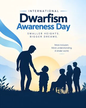 International dwarfism awareness day illustration