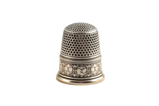 Vintage metal thimble for sewing and needlework