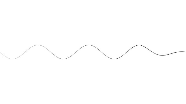 Minimalist sine wave animation, smooth continuous oscillating line, abstract motion for technology and science backgrounds