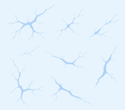 Ice Cracks Set on Frozen Surface