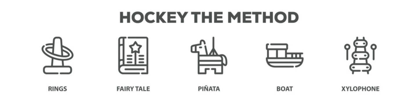 Hockey The Method with icon of Rings, Fairy tale, Pi&ntilde;ata, Boat, Xylophone