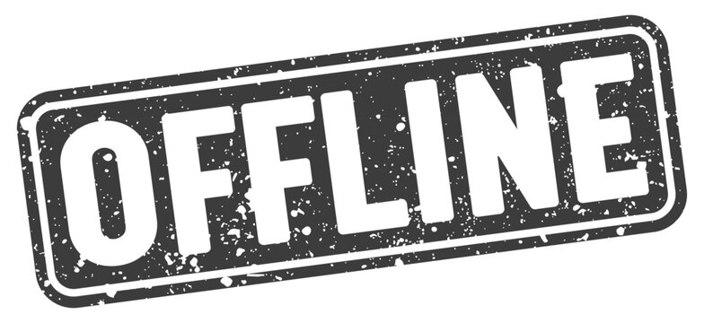 offline stamp. offline black rectangular grunge stamp on transparent background