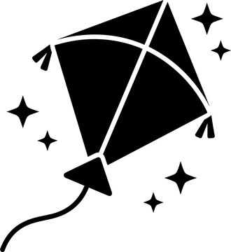 Traditional kite patang duotone vector illustration