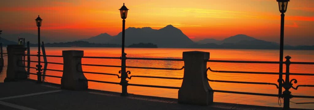 Anamorphic Lens - Romantic sunrise on the lake.