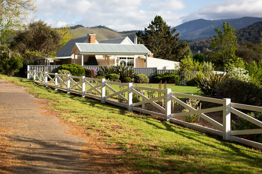Charming Countryside House Fenced Garden Scenic View