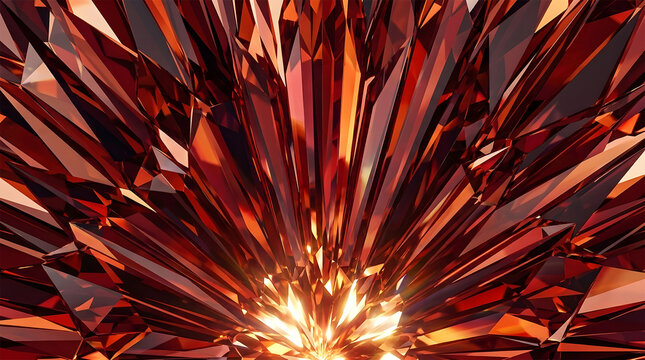 Red Crystal Starburst Macro Abstract Background