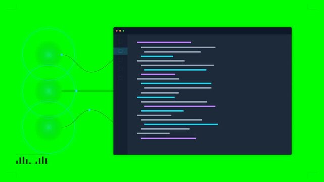 Source Code Analysis Interface on Green Screen Background