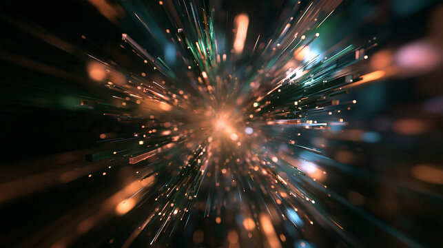 Abstract Big Bang Energy Explosion and Digital Particles