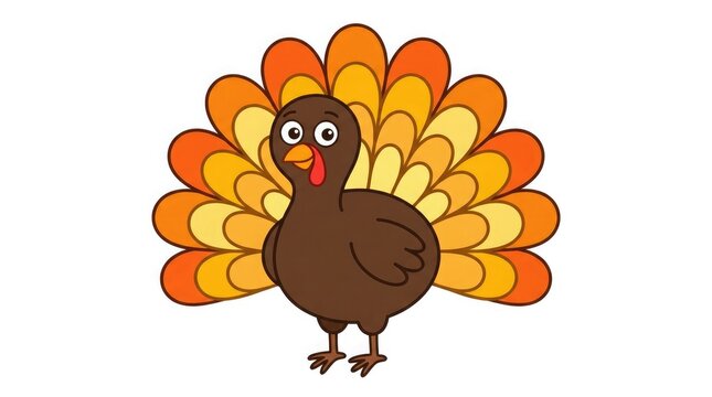 A colorful cartoon turkey celebrating the spirit of thanksgiving in both canada and the united states