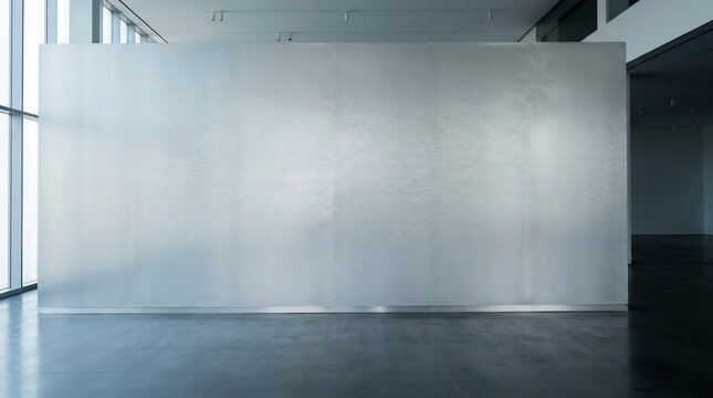 Minimalist Textured Platinum Metal Wall in Modern Interior
