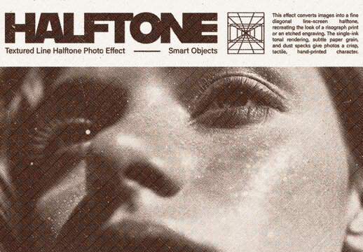 Textured Line Halftone Photo Effect