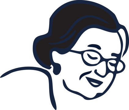 Stylized Line Art Portrait of a Smiling Man with Glasses, Minimalist Male Face Illustration
