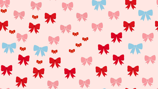 Seamless pattern of colorful bows