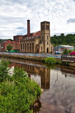 Sheffield city UK. River Don townscape. HDR photo.