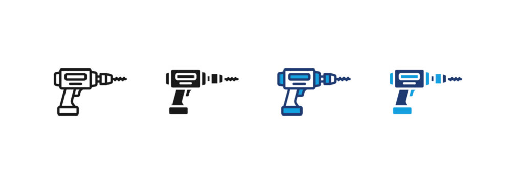 drill Icon Set Multiple Style Collection