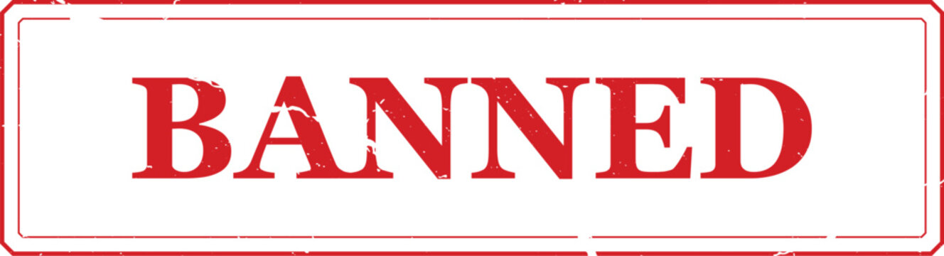 Banned red rubber stamp icon