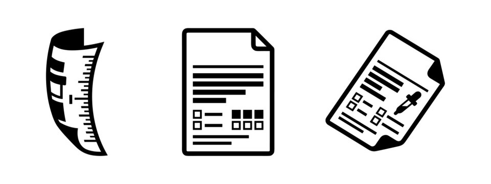 Measurement Checklist and Scientific Reporting Document Icons for Project Management