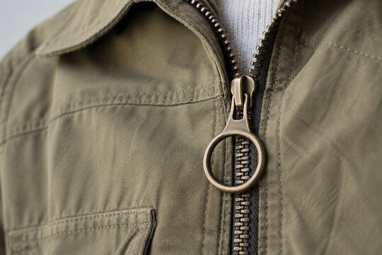 Large zipper pull loop on a canvas jacket