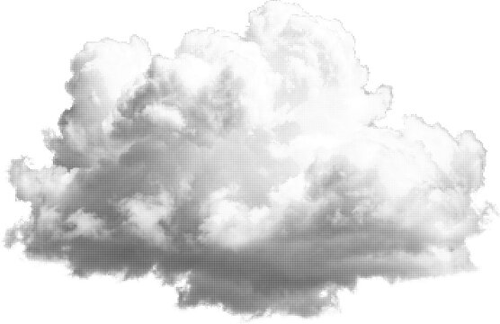 Cloud halftone dot texture illustration retro vintage design element