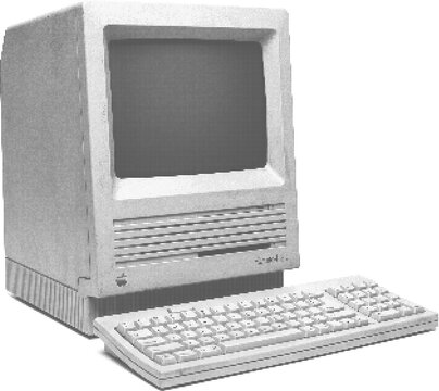 Computer set retro halftone dot texture vintage illustration design element