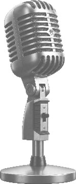 Microphone retro halftone dot illustration vintage design element for music and podcasting