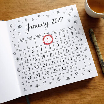 January 2027 Bullet Journal Calendar Planner