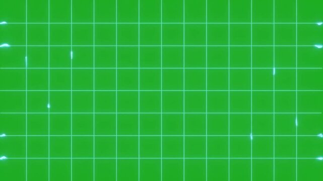 Glowing Neon Clover Fractal Pattern on Green Screen Background Evokes Serene Futuristic Energy Line Bloom Animation Motion Graphics