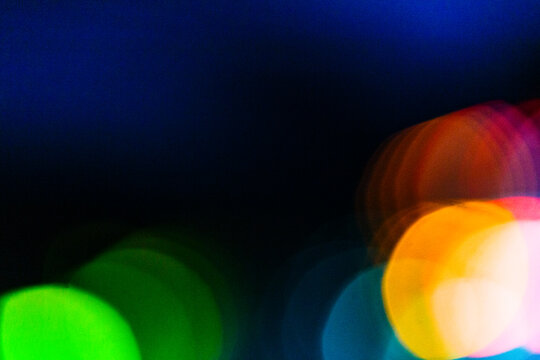 Blurred headlights and tail lights at night