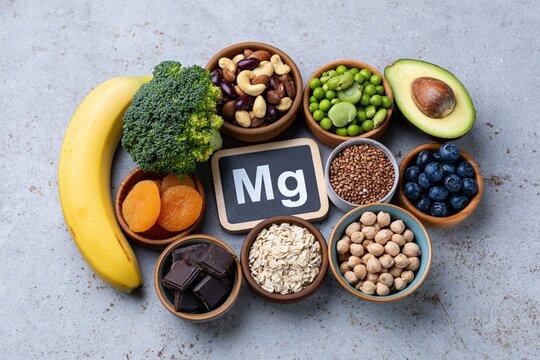 The Magnesium Rich Foods Tray Featuring Nuts Seeds Fruits and Vegetables