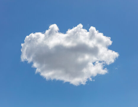A single shaped cloud with a defined edge against a blue sky.
