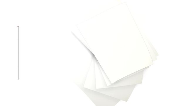 Abstract Animation of Spinning White Paper Sheets