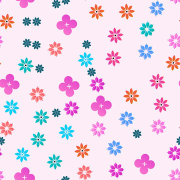 Stylized floral pattern with plus shapes