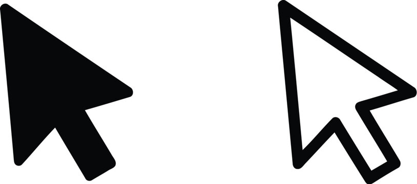Cursor icon vector collection with arrow pointer selection styles