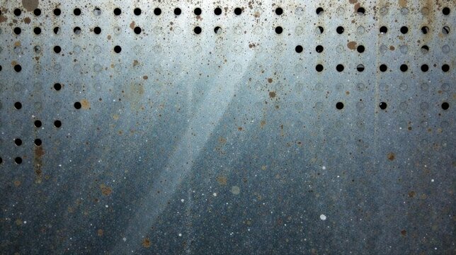 Textured Metal Sheet with Perforated Holes and Patina