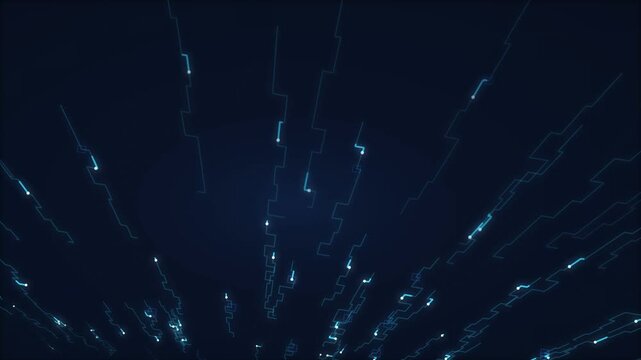Abstract blue digital circuit board lines high tech cyber data stream network background futuristic technology information flow