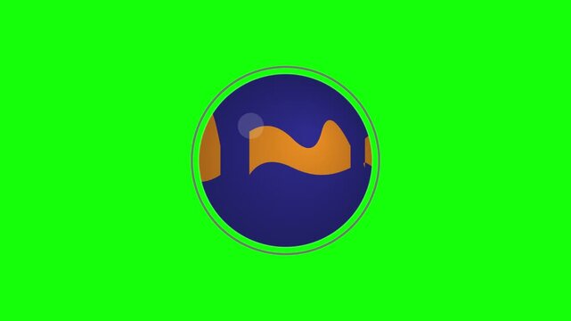 Green Screen Circular Mountain Landscape Icon Animation