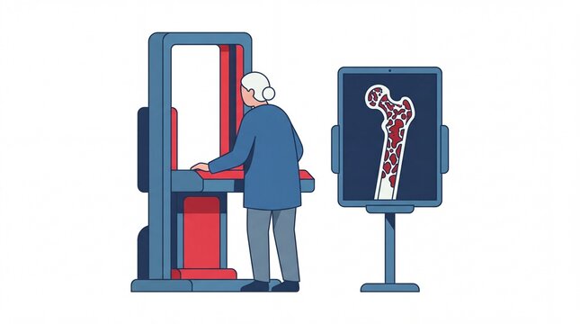 Osteoporosis day vektor elderly woman bone density medical scan