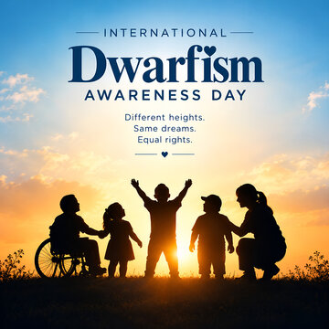 International dwarfism awareness day family silhouette