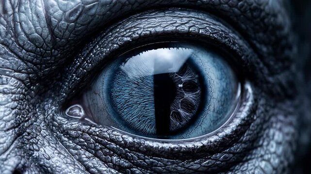 UFO eye extreme close-up with textured scaly skin detail. Fantasy game studios and book publishers use for creature and monster character designs. Alien eye concept.