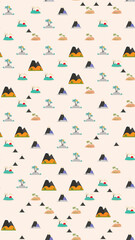 Tropical Islands and Mountains Pattern © pangastikawatijenagu
